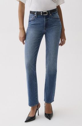 Pistola Denim Aleks High Waist Straight Leg Petite Jeans in Sea Salt at Nordstrom, Size 23