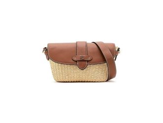 Lauren Ralph Lauren Straw-Leather Small Lynden Shoulder Bag Shoulder Womens Handbags Natural/Lauren Tan