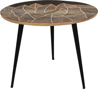 Schubiger M&ouml;bel Beistelltisch Schwarz Natur D: 50 cm