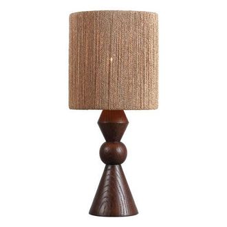 Jonathan Y Designs Orbic Taper Cottage Resin/Metal LED Table Lamp with Paper Rope Shade in Dark Brown Wood Finish at Nordstrom