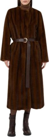 Max Mara Jassen, Dames, Bruin, M, Leer, Blouson Orma