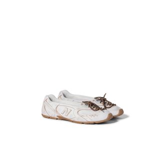 Miu Miu New Balance X Miu Miu 530 Sl Deco Leather Ballerinas, Woman, White, Size 35,5