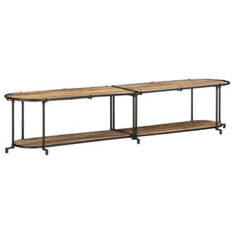Berkfield Home TV Cabinet 200x42x40 cm Solid Wood Rough Mango in Brown | Size: 200 x 42 x 40 cm