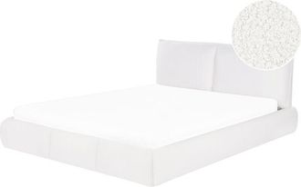 Beliani Bed Boucle VINAY 160 x 200 cm (EU King Size) White
