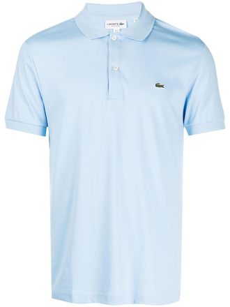 Lacoste logo-patch cotton polo shirt - Blue