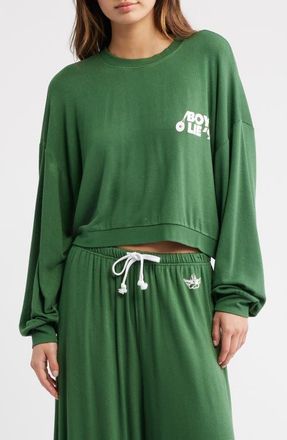 Boys Lie Kara Crewneck Crop Sweatshirt in Mint at Nordstrom, Size X-Large/xx-Large