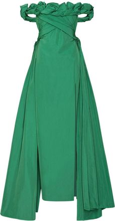 Rachel Gilbert Henley gown - women - Polyester - 2 - Green