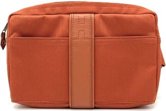 Herm&egrave;s Acapulco Orange Toile Chevron Leather Fanny Pack Pochette (Pre-Owned)