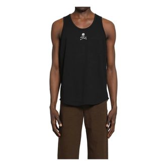 MASTERMIND WORLD Sleeveless Tops, male, Black, Size: S Swarovski Crystals Loopwheel Tank