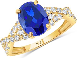 MAX + STONE Solid 10k Yellow or White Gold Gemstone Oval Cut Birthstone Ring