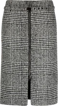 Tom Ford check-print pencil skirt - women - Alpaca Wool/Virgin Wool/Polyamide/Silk - 40 - Black