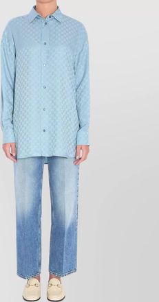 Gucci monogram collared shirts long sleeves