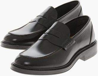 A.Testoni Brushed Leather Penny Loafers size 10