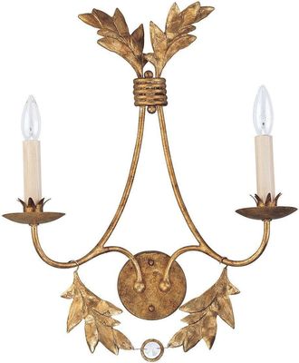 Netlighting Sweet Olive 2 Light Indoor Candle Wall Light Gold E14