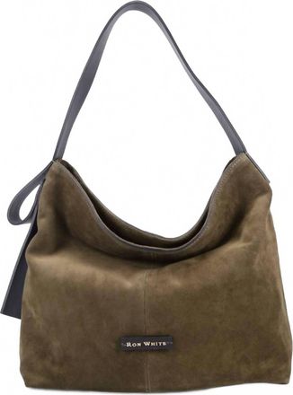 Ron White Dalo Shoulder Bag In Moss Suede