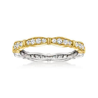 Ross-Simons 0.50. ct. t. w. Diamond Ring in Sterling Silver and 18kt Gold Over Sterling