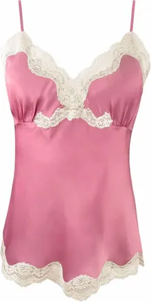 Gold Hawk Womens Silk With Lace Camisole In Pink Lemonade