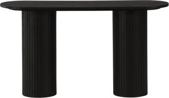 VE DESIGN Ovale Design Konsole Bianca 130 x 40 cm - Schwarz
