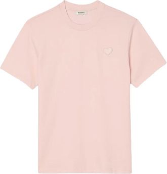 Sandro heart logo T-shirt - men - Cotton - M - Pink