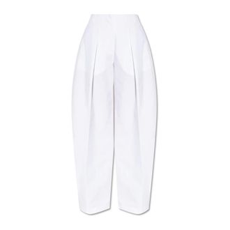 Jacquemus Broeken, Dames, Wit, M, Katoen, Ovalo Large Broeken