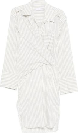 Iro Lazul Pinstripe Wrap Shirtdress - Dames - Shirt Kleedjes - Beige - S - Katoen - Kleedjes