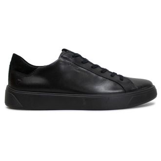 Ecco Ecco Street Tray 504574 Leather Mens Lace Up Trainers - Black - Size:UK 10.5-11