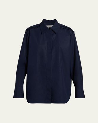 Jil Sander Ruffled Cotton Button-Down Shirt