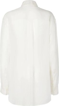 Fendi Flower Appliqu&eacute; Silk-Blend Shirt - White