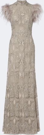Georges Hobeika Embellished guipure lace gown