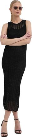 Pinko Openwork Midi Jurk - Dames - Kleedjes - Zwart - S - Leer - Kleedjes