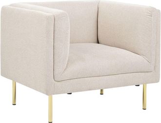 Beliani Beliani - Sillón moderno tapizado con reposabrazos de tela beige Moen