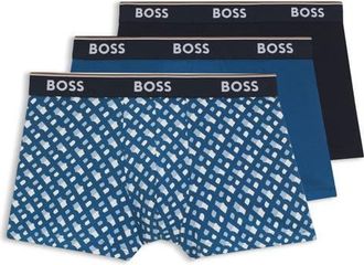 BOSS Assorted 3-Pack Power Stretch Cotton Trunks in Open Blue at Nordstrom, Size Xx-Large