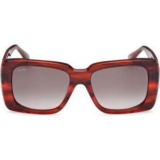 Max Mara Glimpse3 53mm Polarized Square Sunglasses in Red/gradient Smoke at Nordstrom Rack