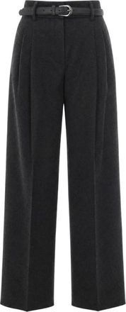 Max Mara Cocco Wijde Broek - Dames - Wijde Broeken - Grijs - M - Wol - Broeken