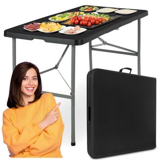 OEM Mesa De Catering Para Jard&iacute;n De Junio, Color Negro