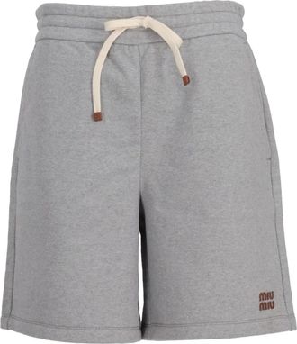 Miu Miu Shorts con ricamo - Grigio
