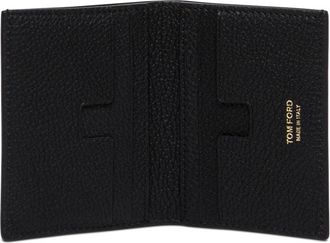 Tom Ford Mens Card Holder Black Grained Leather Calf Accessory