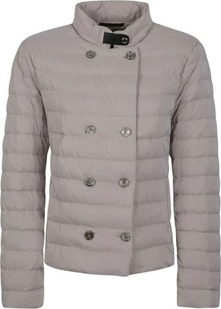 Moorer Grijze Winterjas Italiaans Gemaakt - Dames - Winterjassen - Grijs - M - Polyester - Jassen