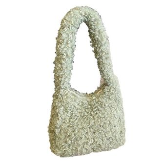 Generic Womens Plush Bags Womens Shoulder Bag Vintage Soft Plush Ladies Underarm Bags Female Fluffy Tote Handbags(Green)