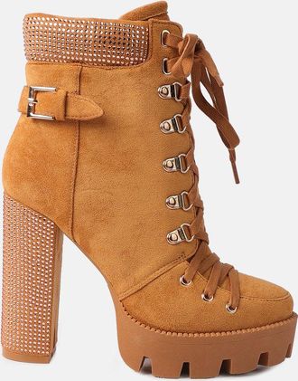 London Rag birch block heeled ankle boots