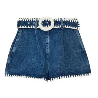 Farm Rio FARM Rio, Denim Shorts, female, Blue, Size: W27 Denim Shorts