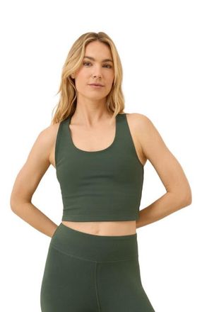 Pact On the Go-To Crop Tank Made with Organic Cotton in Pine Green at Nordstrom, Size Xx-Large