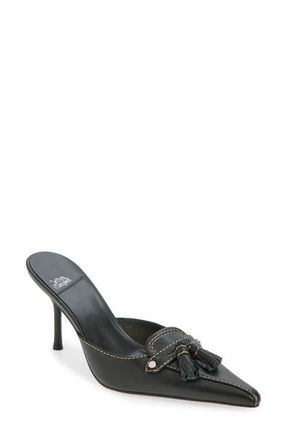 Jeffrey Campbell Claypool Pointed Toe Tassel Loafer Mule in Black at Nordstrom, Size 5.5
