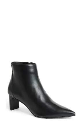 Bruno Magli Fiama Pointed Toe Bootie in Black Leather at Nordstrom, Size 10.5