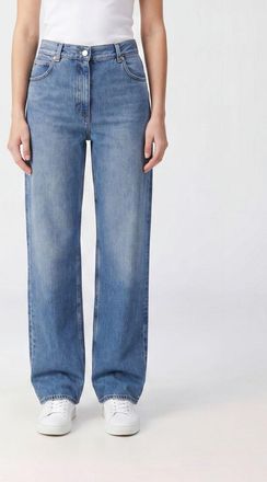 Calvin Klein Jeans Straight a vita alta in denim di cotone