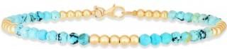 Allurez Turquoise Stackable Bead Bracelet in 14k Yellow Gold