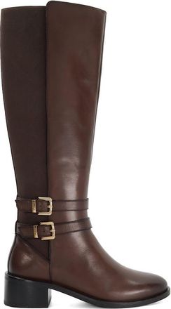 Dune London Tatter Leather Knee High Boots