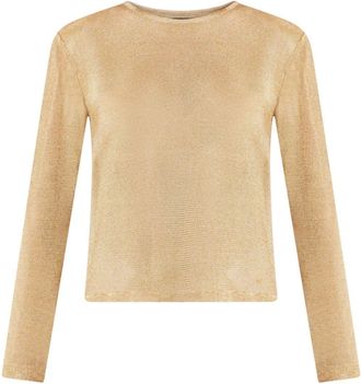 Tom Ford Tom Ford Womens Gold Long Sleeve Top - women - Silk/Viscose/Polyester - 42