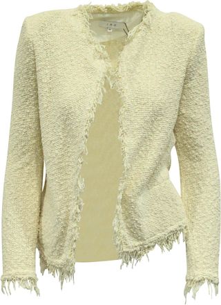 Iro Iro Shavani Open-Front Boucle Jacket in Cream Cotton