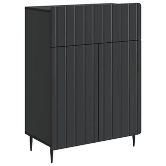 vidaXL Aparador Negro 66 X 34,5 X 92 Cm Madera De Ingenier&iacute;a Vidaxl